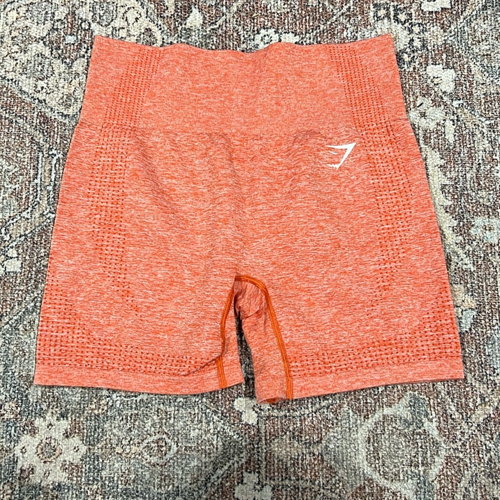 Gym shark orange/corral vital seamless shorts